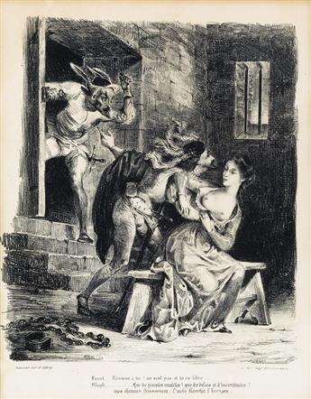 EUGÈNE DELACROIX Two lithographs from Faust.